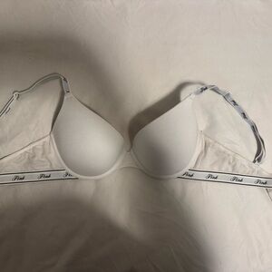 PINK Victoria's Secret White Bra with Logo Straps